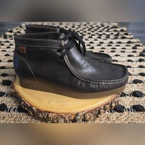 Clarks Black Leather Chukka Boots